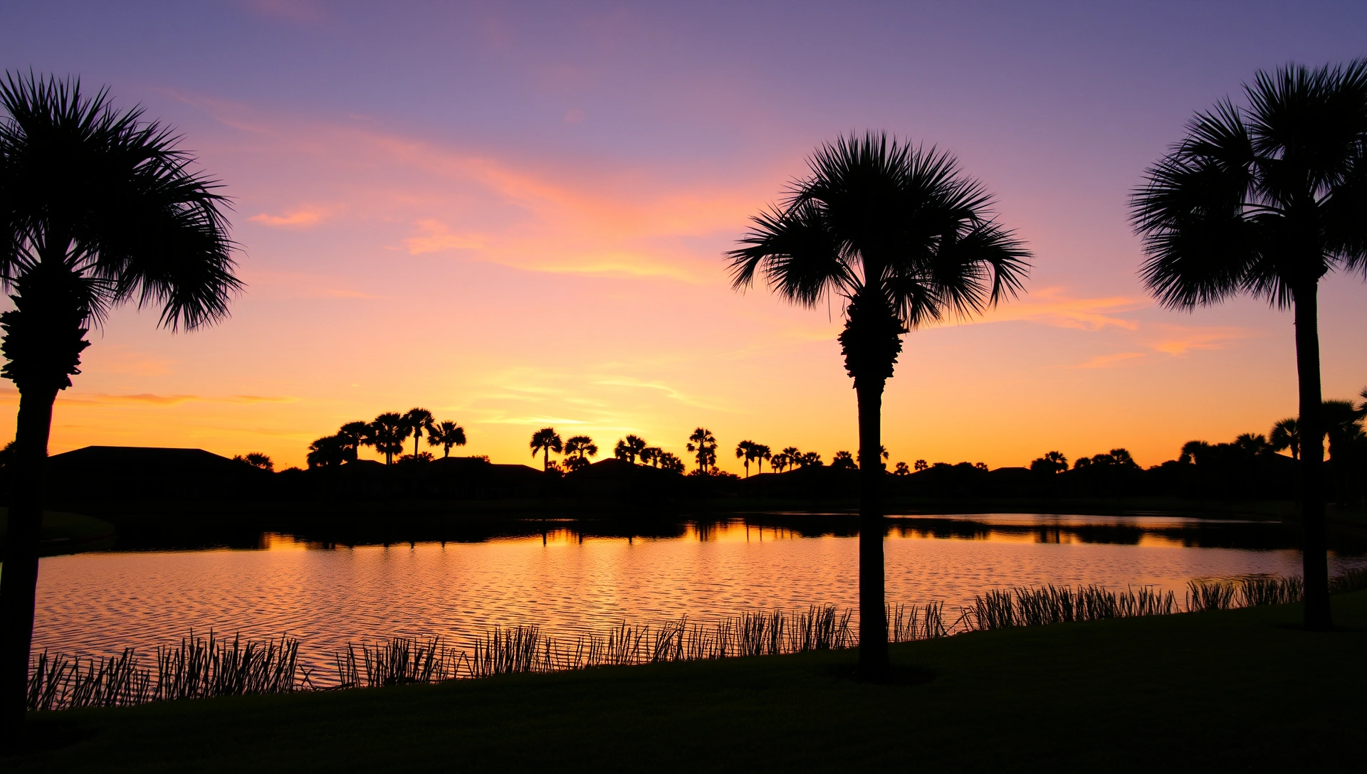 Sunset at Avenir community